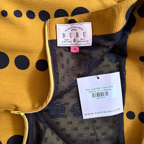 NWT BURU Laura Skirt in Dijon Dots | Medium - Picture 7 of 13